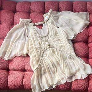 Isabel Marant Cream Blouse with Braided Details